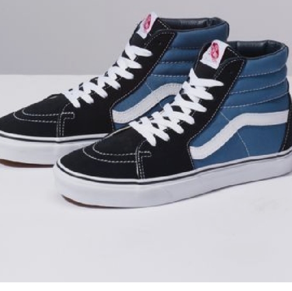 navy blue and black vans